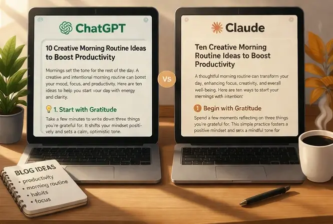 chatgpt vs claude writing comparison blog draft