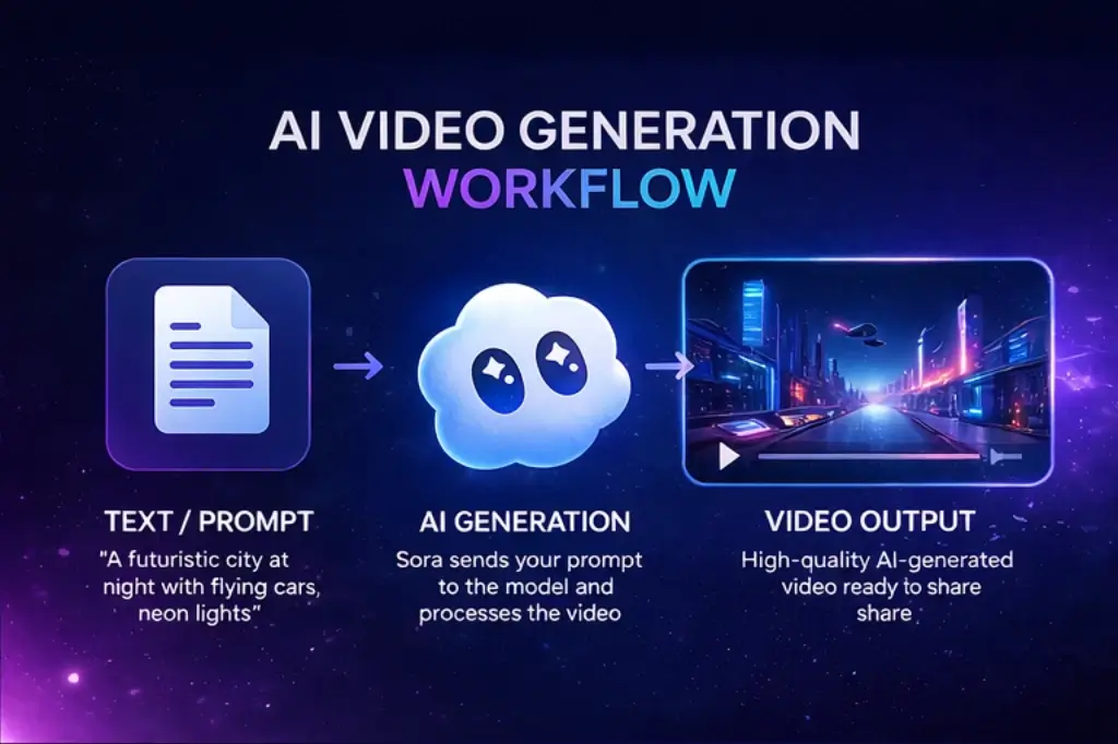 how sora AI video generation works