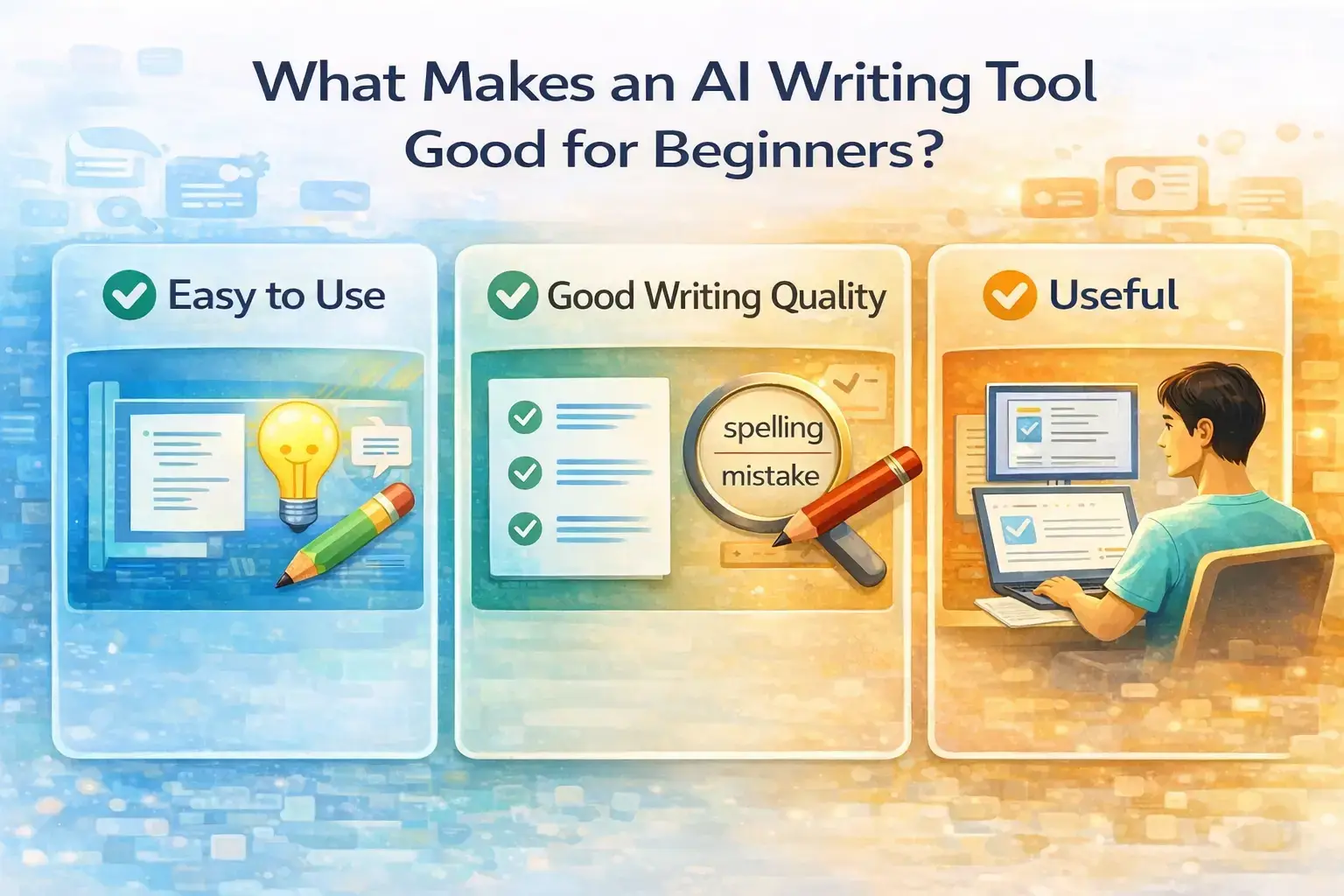 what makes an AI writing tool good for beginners