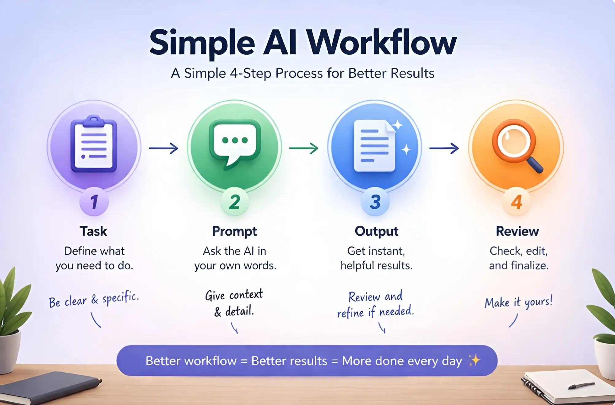 AI productivity workflow for beginners