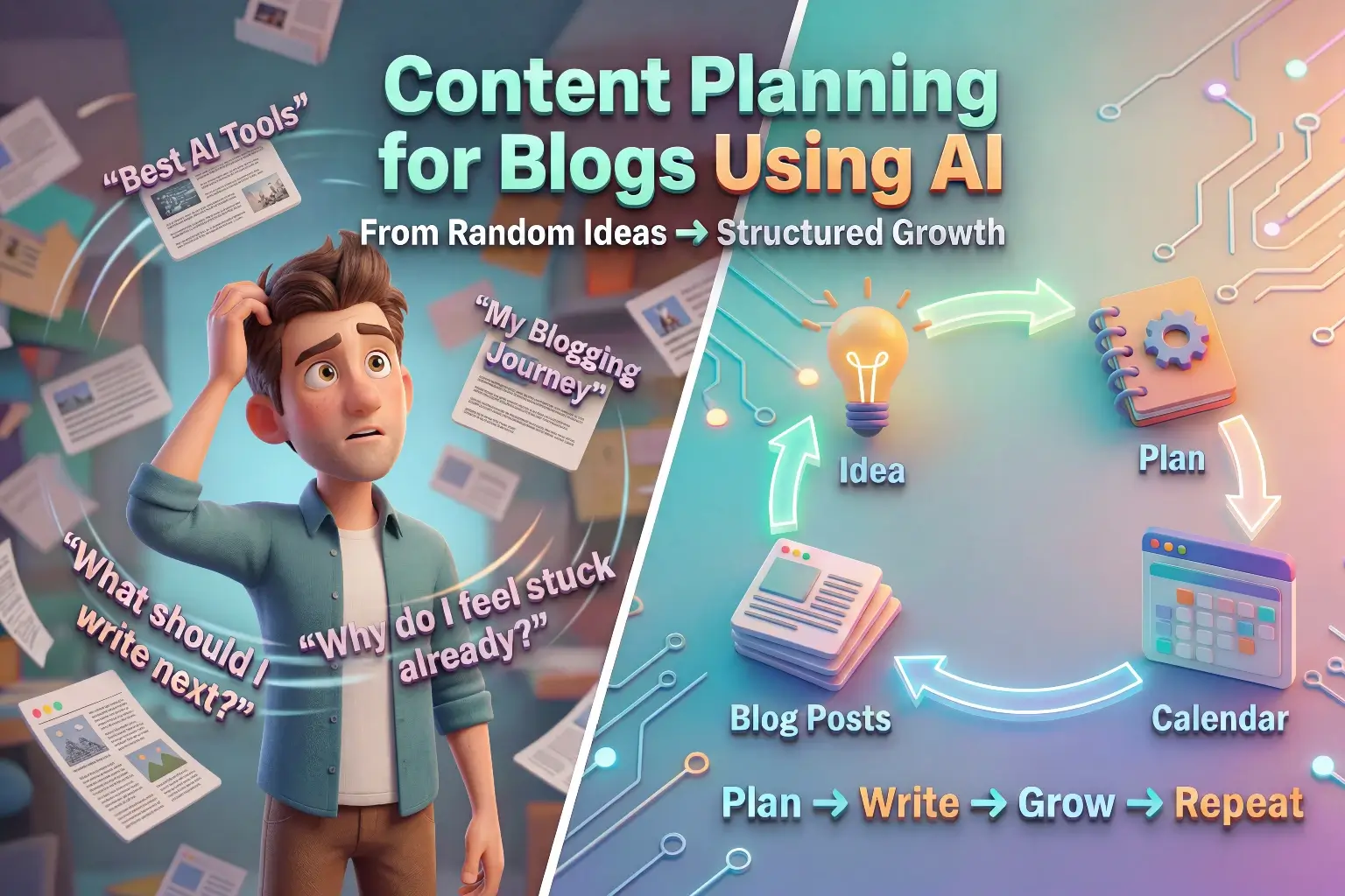 Content planning for blogs using AI - from random ideas to structured growth