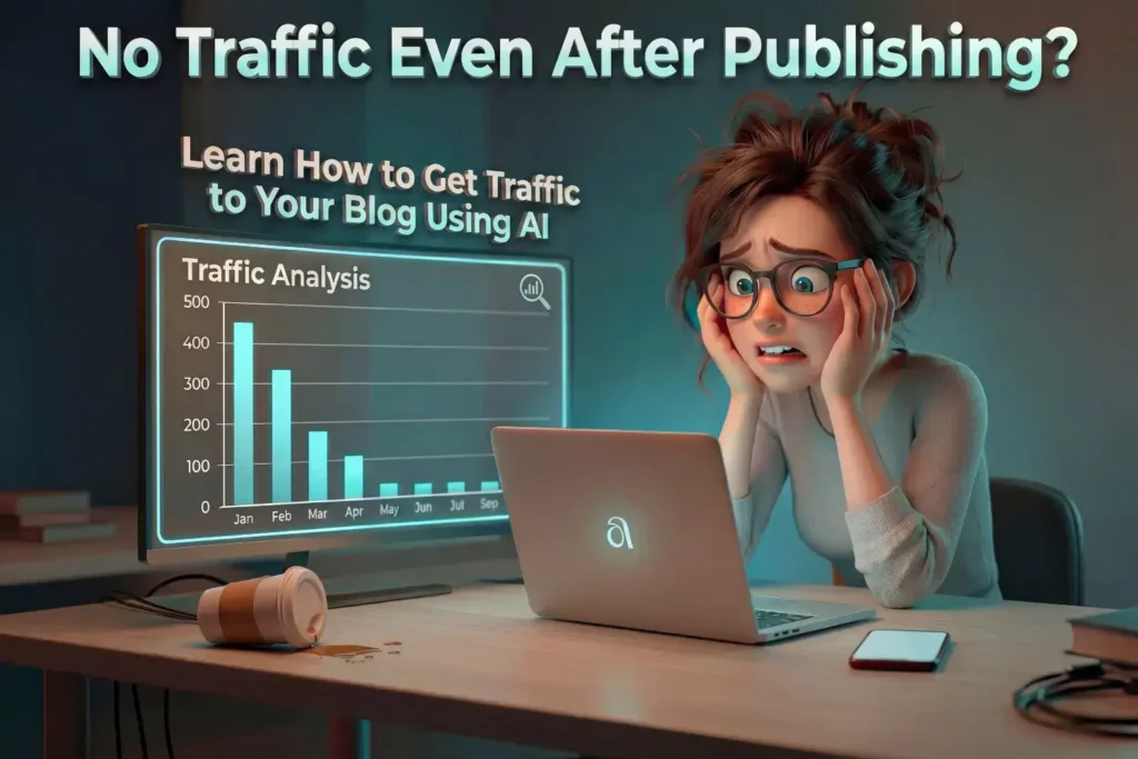 Frustrated blogger seeing no traffic after publishing blog posts