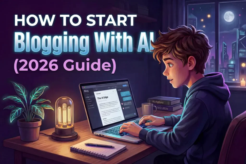 How to start blogging with AI in 2026 with simple steps and tools.