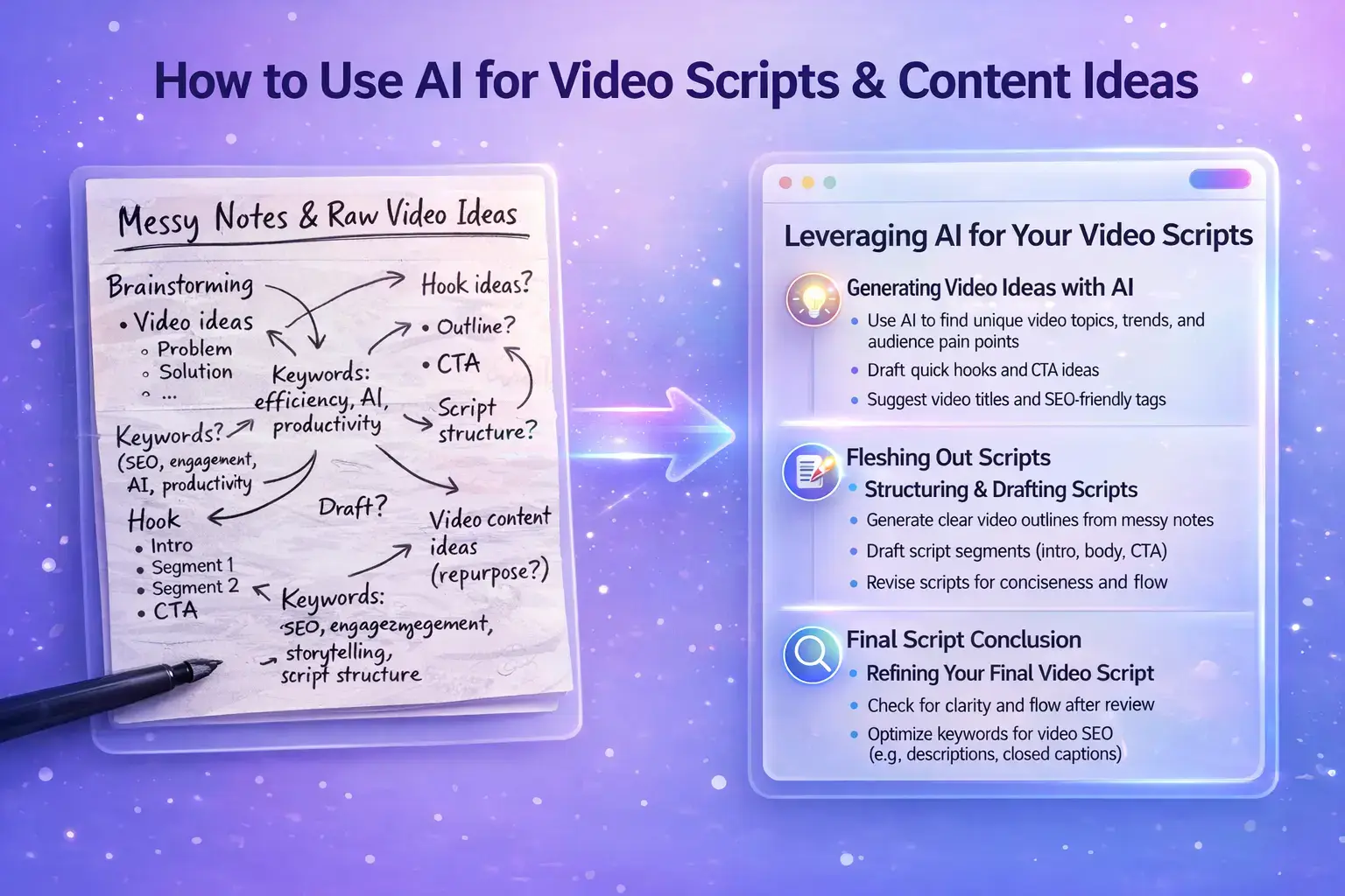 How to use AI for video scripts and content ideas