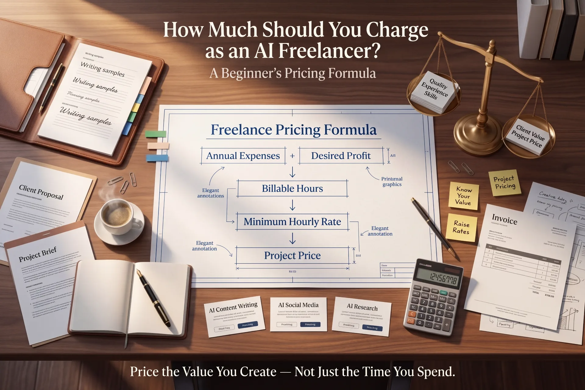How Much Should You Charge as an AI Freelancer? A Beginner's Pricing Formula 6 How Much Should You Charge as an AI Freelancer? A Beginner’s Pricing Formula